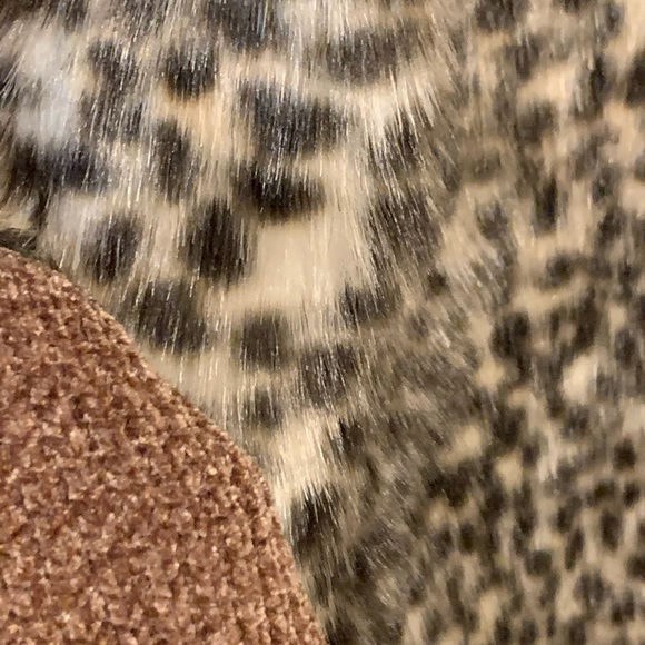 Vtg L Chenille Animal Print Faux Fur Sweater Jacket - Picture 3 of 12